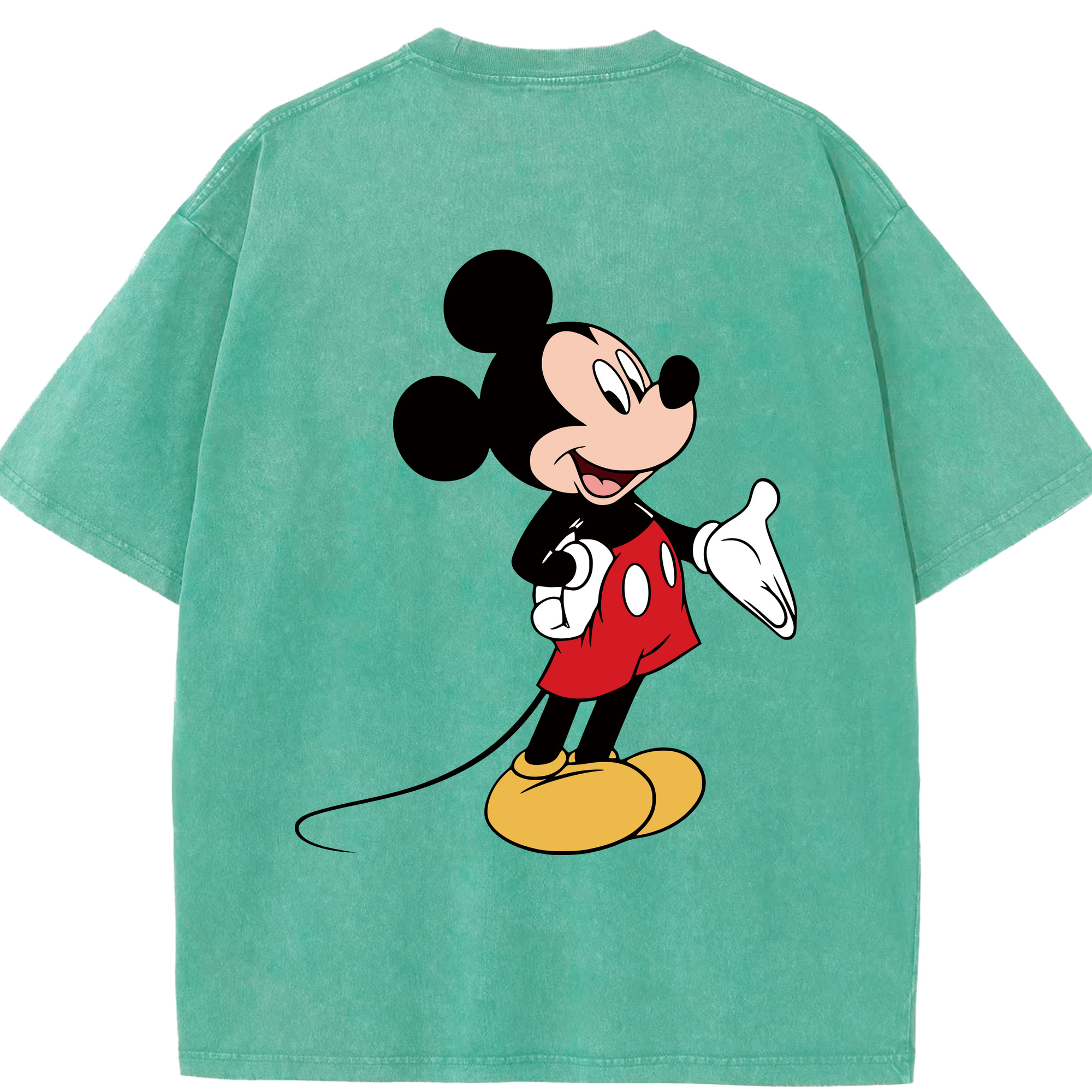 （画像用） ミッキーマウス Mickey Mouse 綿100% ヴィンテージ風 半袖Tシャツ（背面プリント）